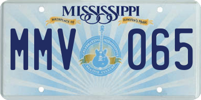 MS license plate MMV065