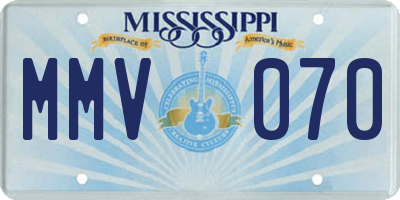 MS license plate MMV070