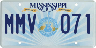 MS license plate MMV071