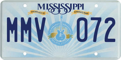 MS license plate MMV072