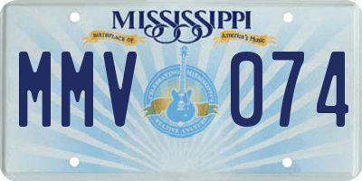 MS license plate MMV074