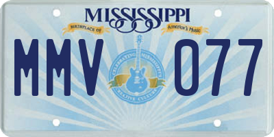 MS license plate MMV077