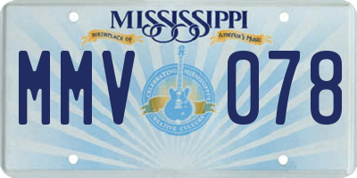 MS license plate MMV078