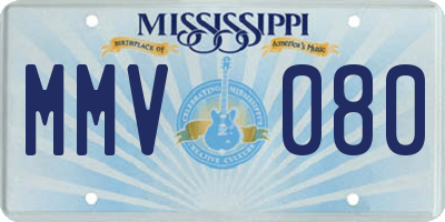 MS license plate MMV080