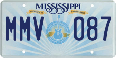 MS license plate MMV087
