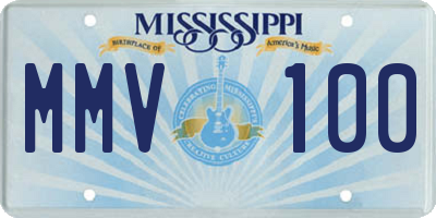 MS license plate MMV100