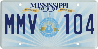 MS license plate MMV104