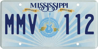 MS license plate MMV112