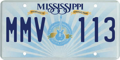MS license plate MMV113