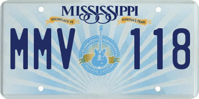 MS license plate MMV118