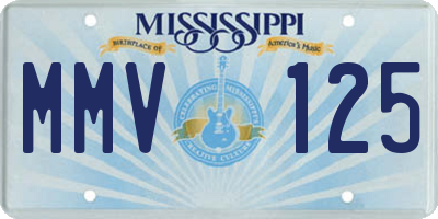 MS license plate MMV125