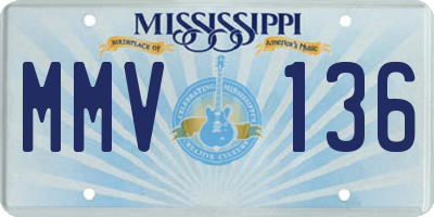 MS license plate MMV136