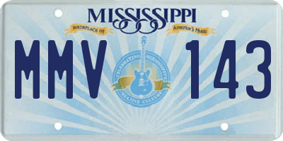 MS license plate MMV143