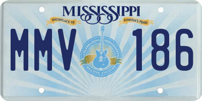MS license plate MMV186
