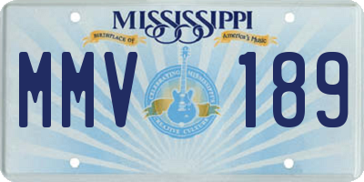 MS license plate MMV189
