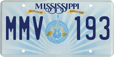 MS license plate MMV193