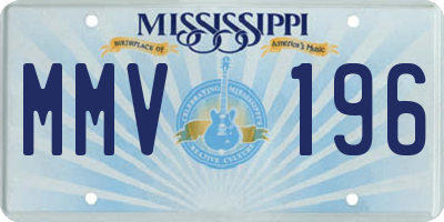 MS license plate MMV196