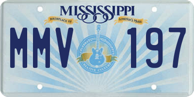 MS license plate MMV197