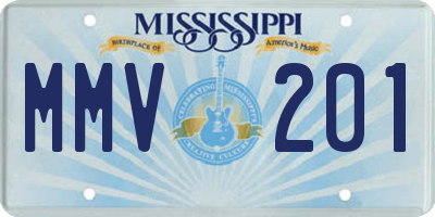 MS license plate MMV201