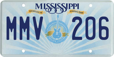 MS license plate MMV206
