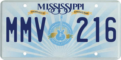 MS license plate MMV216