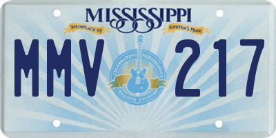MS license plate MMV217