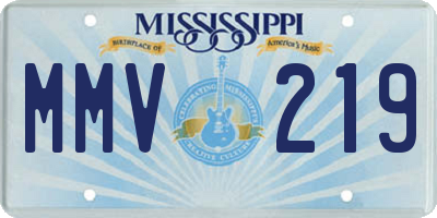 MS license plate MMV219