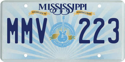 MS license plate MMV223