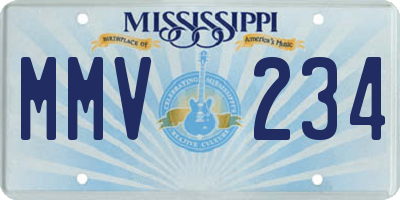 MS license plate MMV234