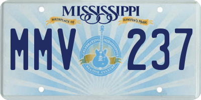 MS license plate MMV237