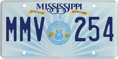 MS license plate MMV254