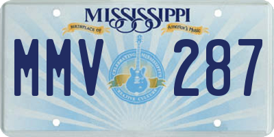 MS license plate MMV287