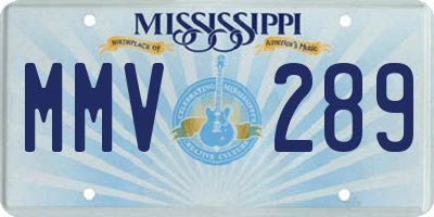 MS license plate MMV289