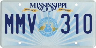 MS license plate MMV310