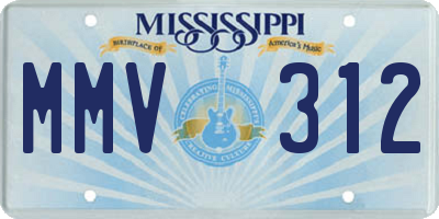 MS license plate MMV312