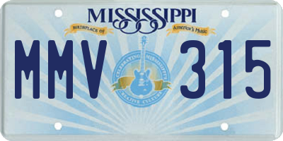 MS license plate MMV315