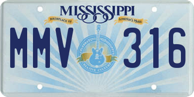 MS license plate MMV316