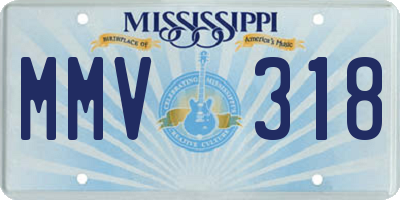 MS license plate MMV318