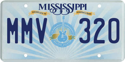 MS license plate MMV320