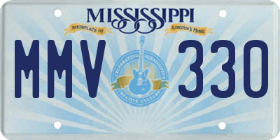 MS license plate MMV330