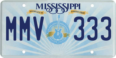 MS license plate MMV333