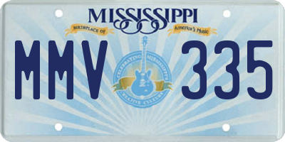MS license plate MMV335