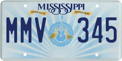 MS license plate MMV345