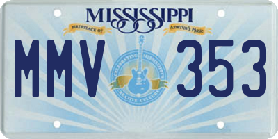 MS license plate MMV353
