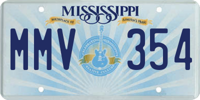 MS license plate MMV354