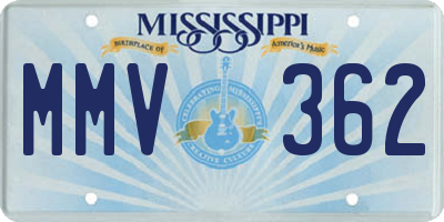 MS license plate MMV362
