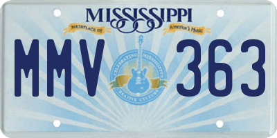 MS license plate MMV363