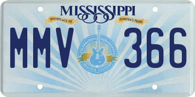 MS license plate MMV366