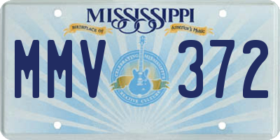 MS license plate MMV372