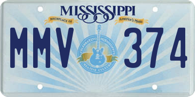 MS license plate MMV374